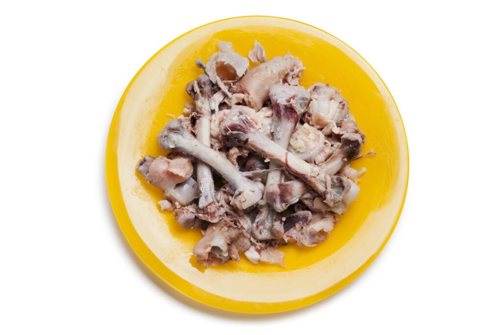 Chicken bones on a plate - can you compost chicken bones