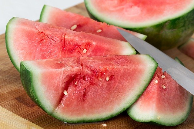 watermelon slices with seeds