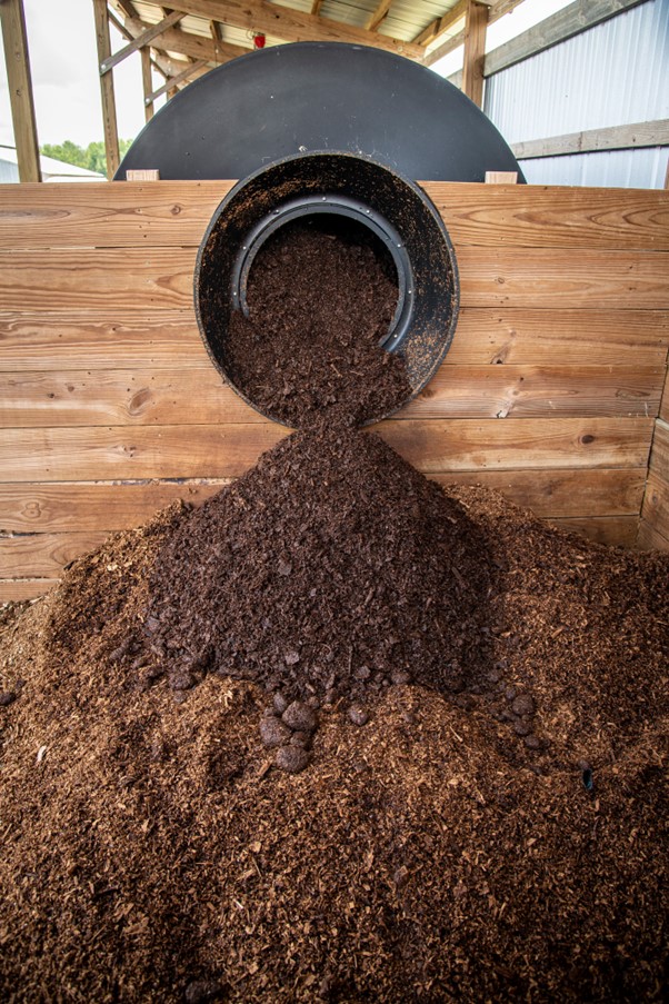 What is commercial composting? In-vessel composting is one of the methods that can produce a high yield of commercial compost—Image via USDA.