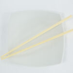 bamboo chopsticks with a plate