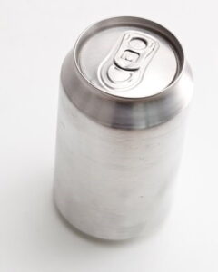 high angle view of generic can of beer
